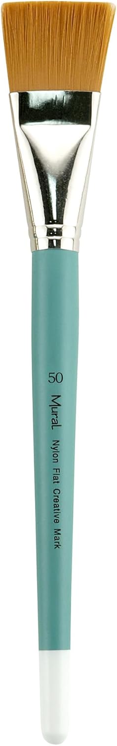 Large Mural Synthetic Golden Taklon Paint Brush for Artists