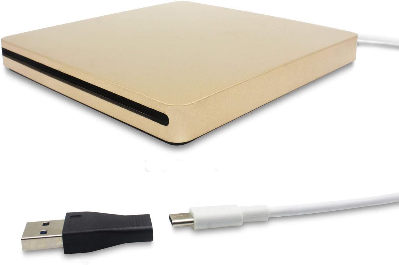 Golden USB-C External Drive for MacBook Pro