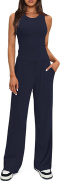 Darong Women's 2 Piece Lounge Set Sleeveless Tank & Wide Leg Pants day