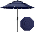 3-Tiers 9FT Solar Patio Umbrella - Cooler, Wind-Resistant Shade