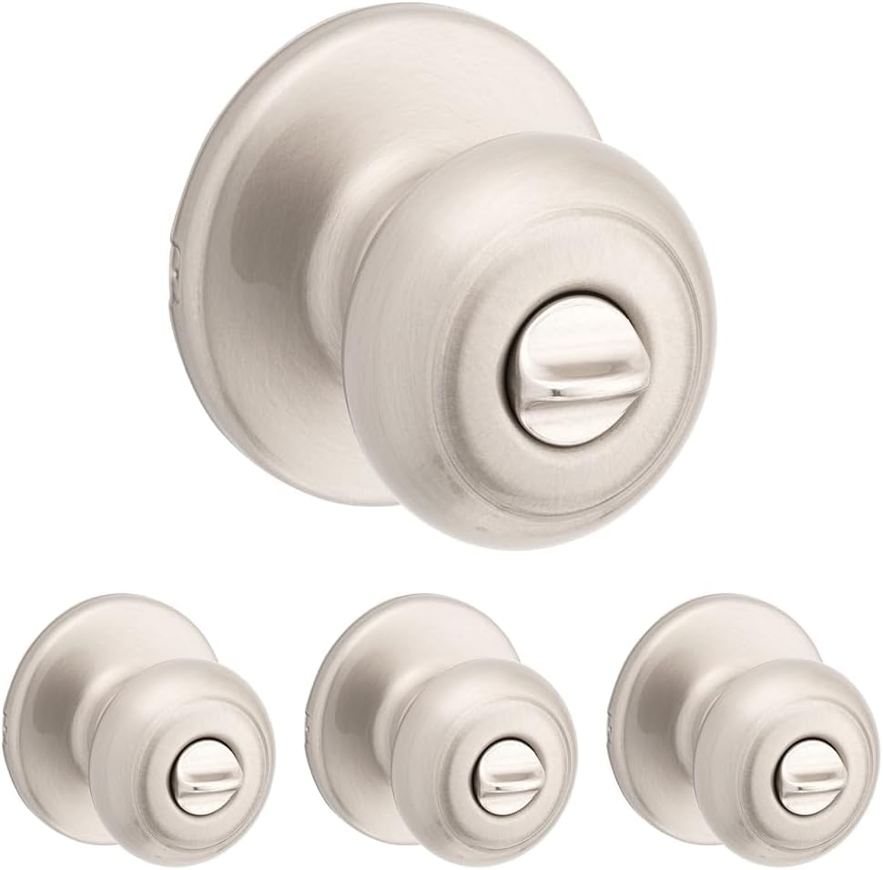 Kwikset Cove Interior Privacy Door Knob with Lock for Bedrooms