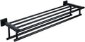 Alise Towel Rack Double Bars with Shelf, 28 in Matte Black
