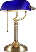 Blue Glass Bankers Desk Lamp: Stylish Illumination