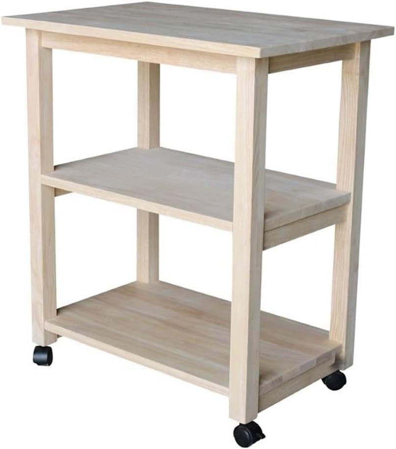 Solid Wood Microwave Cart, Sturdy & DIY Ready