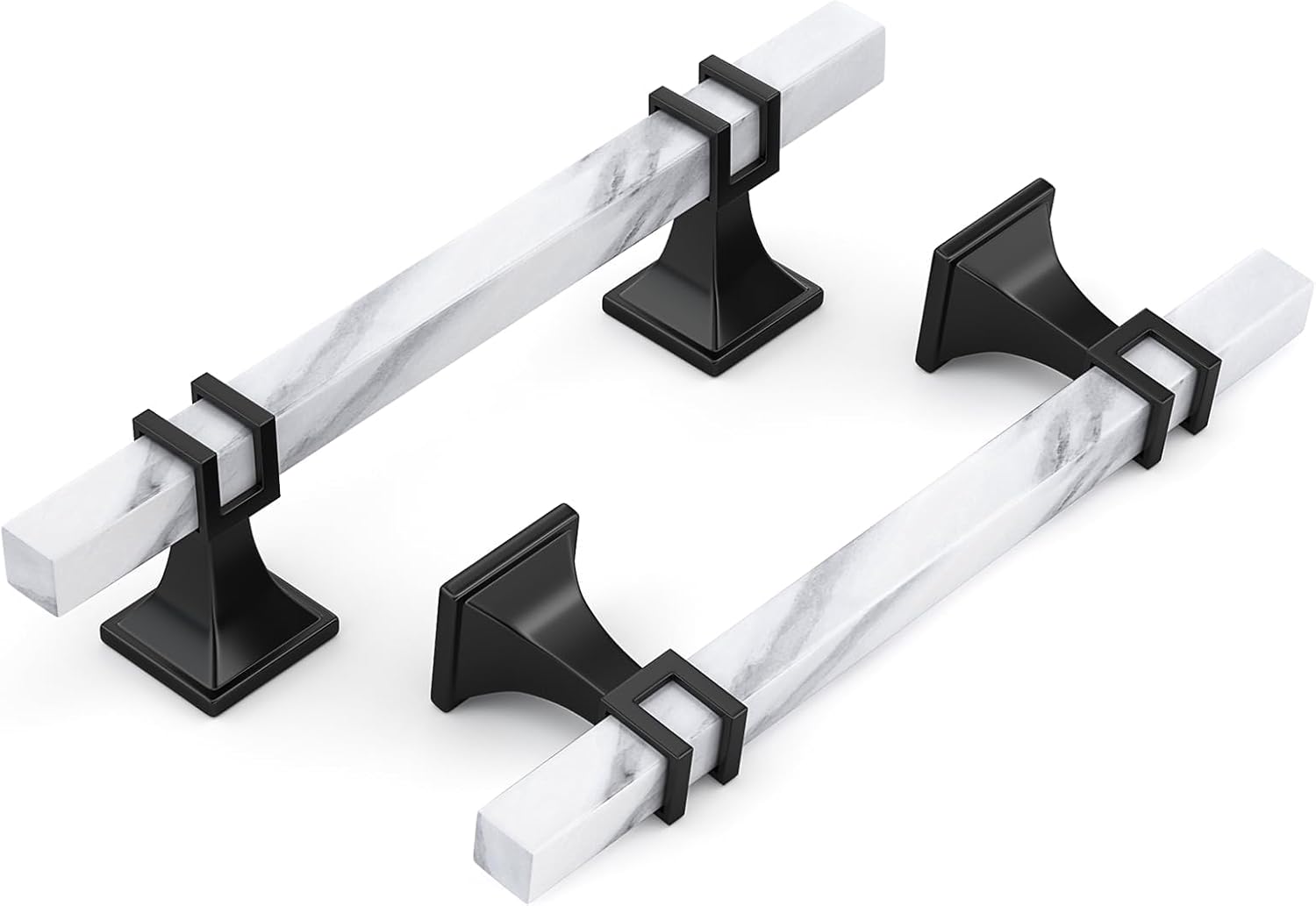 3 Inch White Marble Cabinet Pulls for Modern Kitchens
