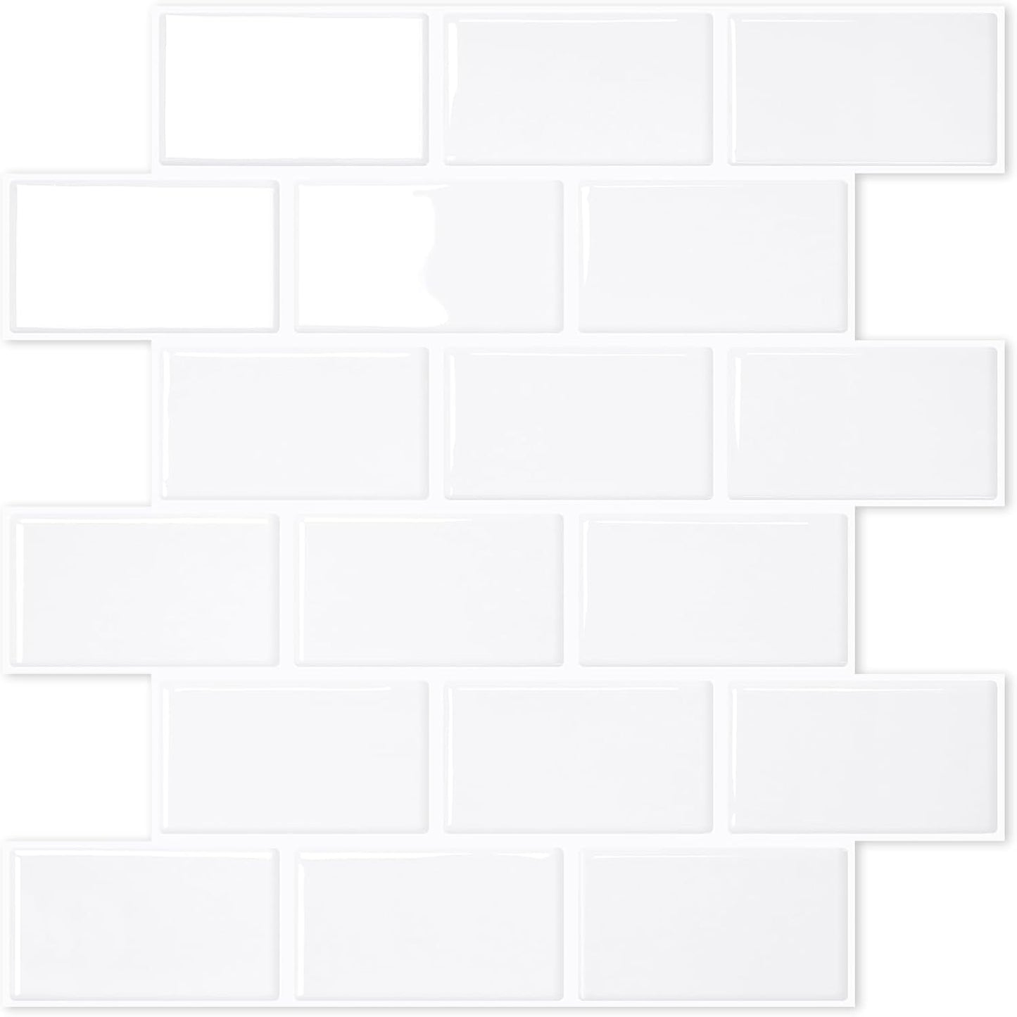 STICKGOO 10-Sheet White Subway Tiles for Easy Kitchen Backsplash