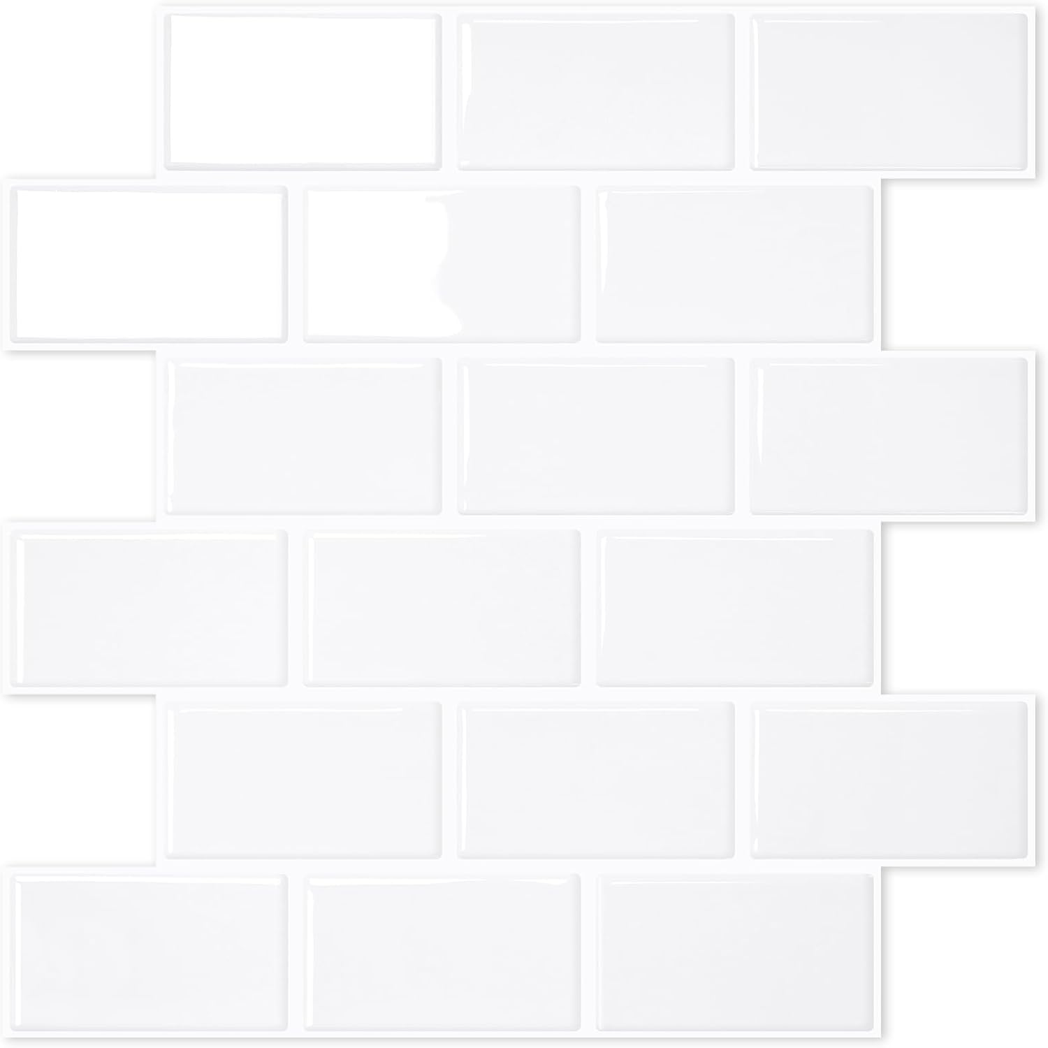 STICKGOO 10-Sheet White Subway Tiles for Easy Kitchen Backsplash