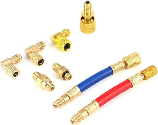 R134A R12 Car AC Hose Adapter Kit - Suuonee