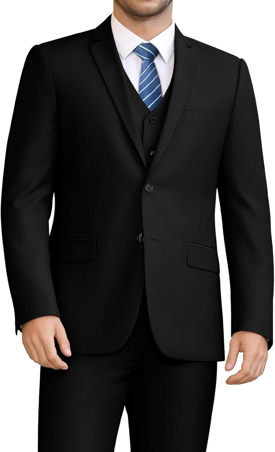 LUPURTY Men's Slim Fit 3 Piece Suit Set for Weddings and Business