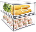 Stackable Fridge Drawers 2Pack - Clear Pull-Out Refrigerator