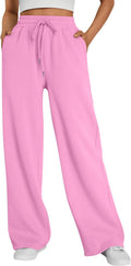 Trendy Queen Womens Wide Leg Fleece Lined Sweatpants - High Waist