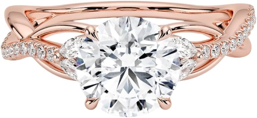 1-3 CT Moissanite Engagement Ring in Solid Gold & Silver Options