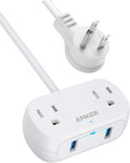 Anker Extension Cord Mini Power Strip with USB Ports - Portable Power