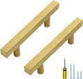 Gold Cabinet Handles 3 in Brushed Brass Pulls 40 Pack - Durable Set