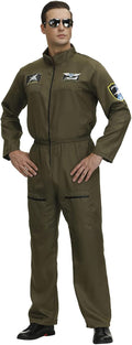 Flight Suits for Men Fighter Pilot Costume Green Jumpsuit - Halloween