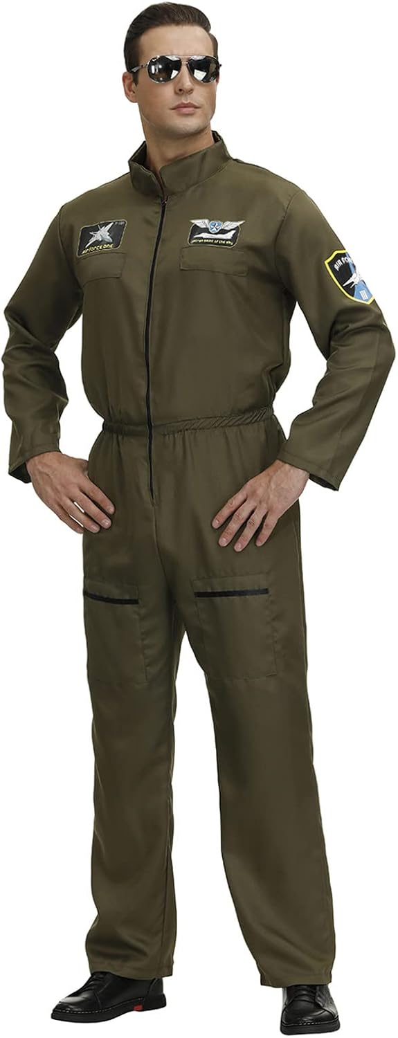 Flight Suits for Men - Fighter Pilot Costume for Halloween Fun