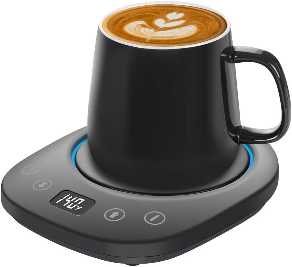 HYRIXDIRECT Mug Warmer Set: 7 Temp Settings, Auto On/Off