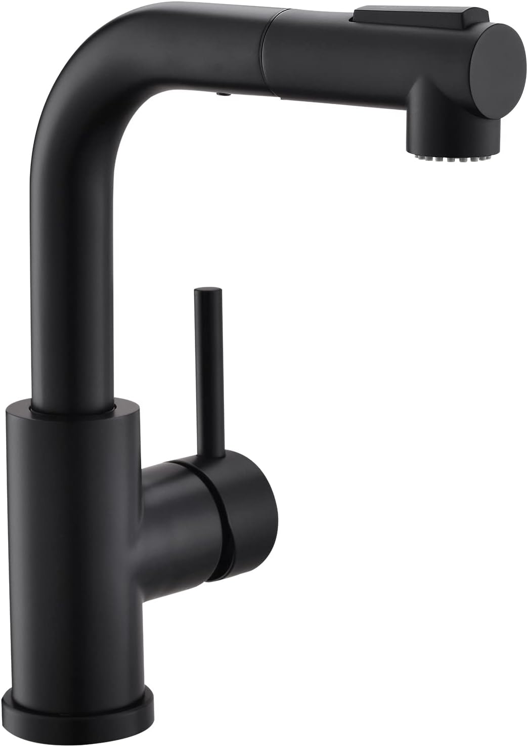 GIMILI Modern Bar Sink Faucet with Pull Out Sprayer in Matte Black
