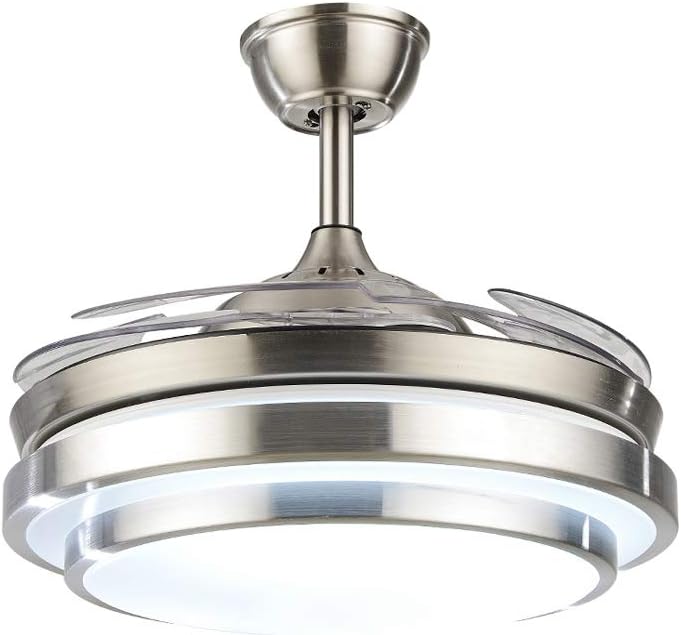 Modern 42 Ceiling Fan Light, Remote Control, Color Change, Silent Motor