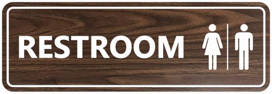 Standard All Gender Restroom Sign 5 Pack for Any Space