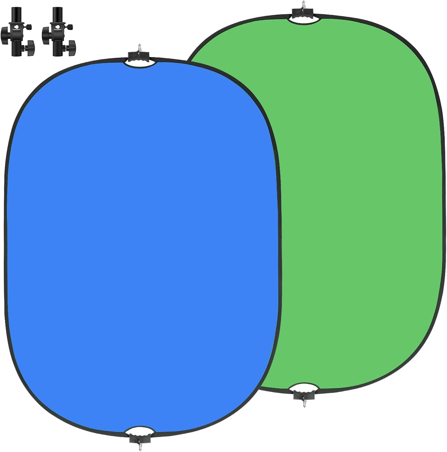 5x6.6ft Green Blue 2-in-1 Screen Backdrop for Photography