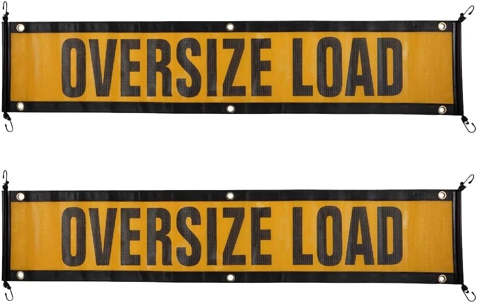 Oversize Load Sign for Trucks - 12x60 Bungee Cord Banner