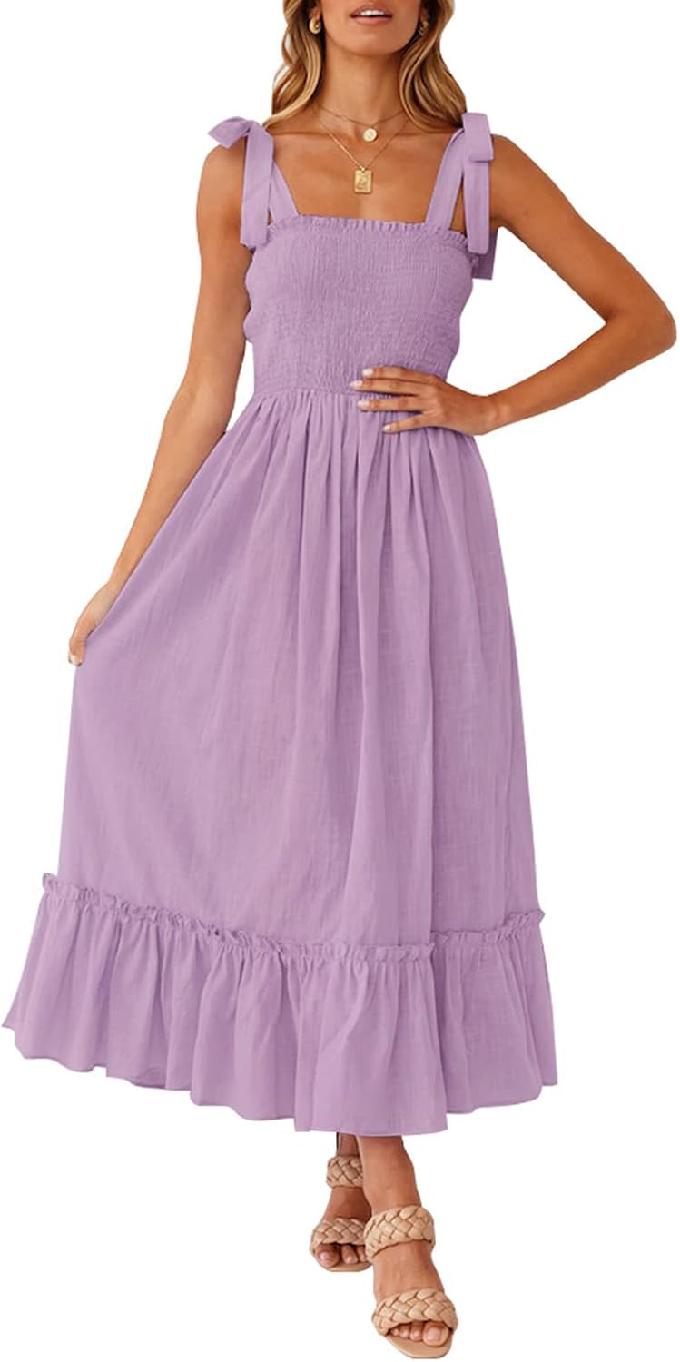 ZESICA Women's Summer Boho Spaghetti Strap Maxi Dress Review