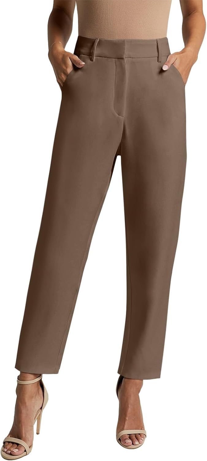 NIMIN Women High Waisted Dress Pants for Office and Casual Wear
