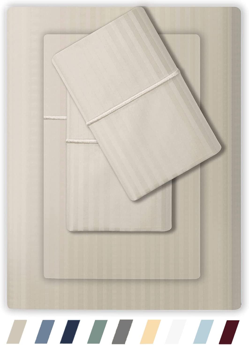 Feather & Stitch 500 TC Twin Size Damask Bed Sheet Set Review
