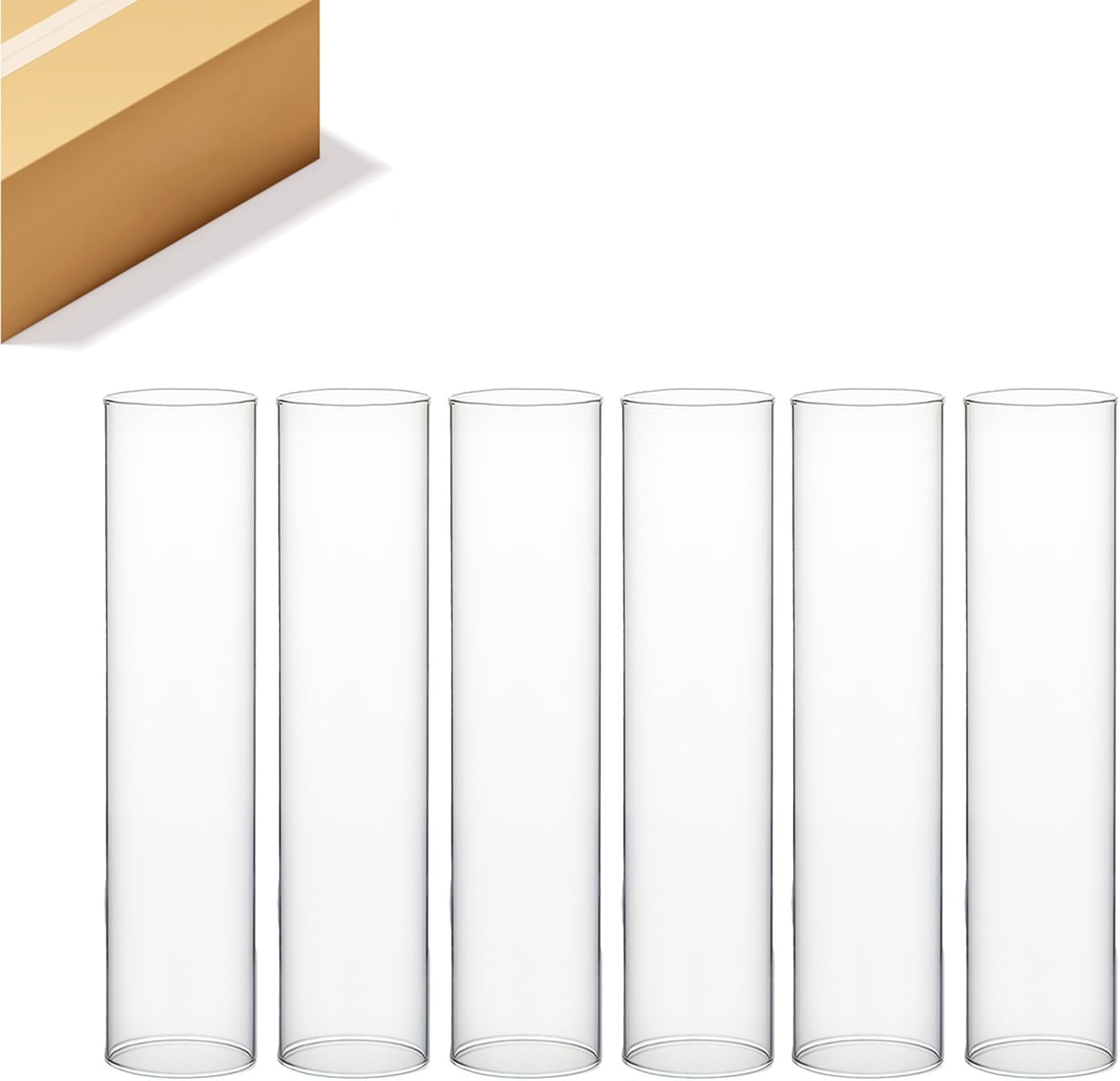 WGVI Hurricane Candle Holder Sleeve - Clear Glass Cylinder Set
