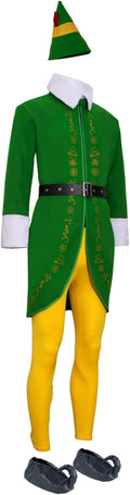Buddy The Elf Costume Men Halloween Christmas Cosplay Full Set (XL)