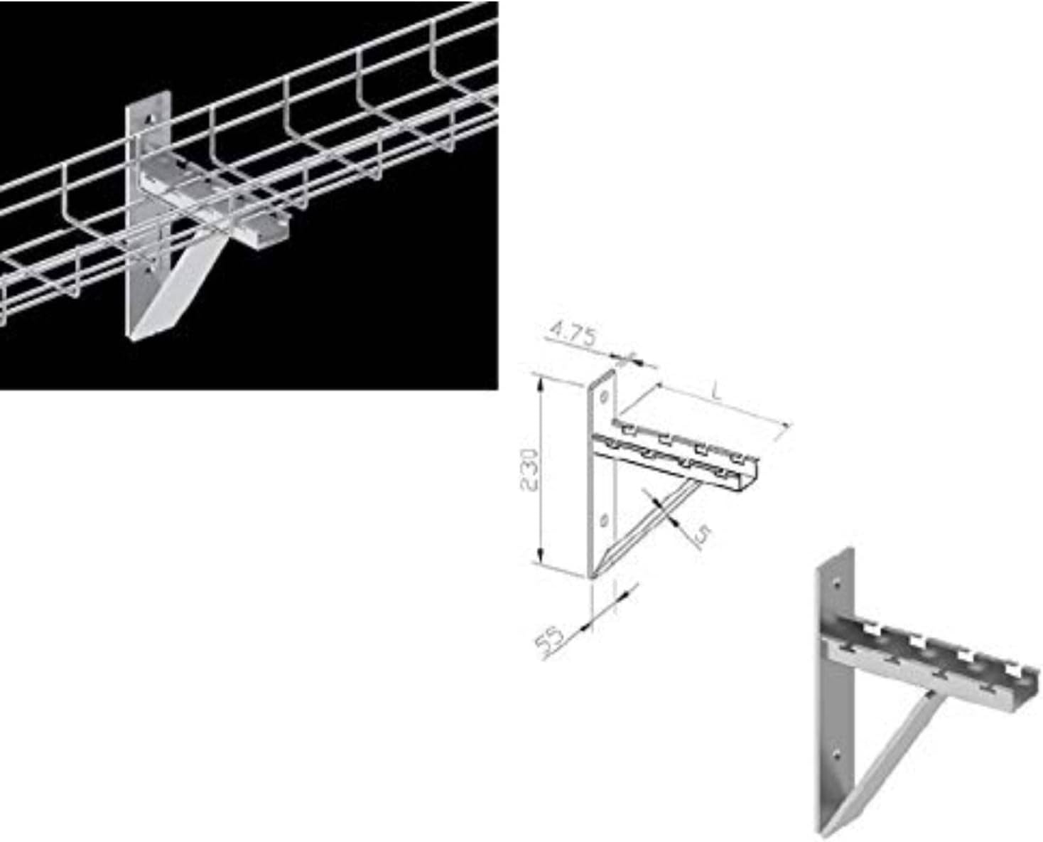 Kable Kontrol Cantilever Wall Bracket for Cable Management Rack