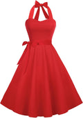 Halter Retro Vintage Cocktail Sundress - Flattering A-line Summer