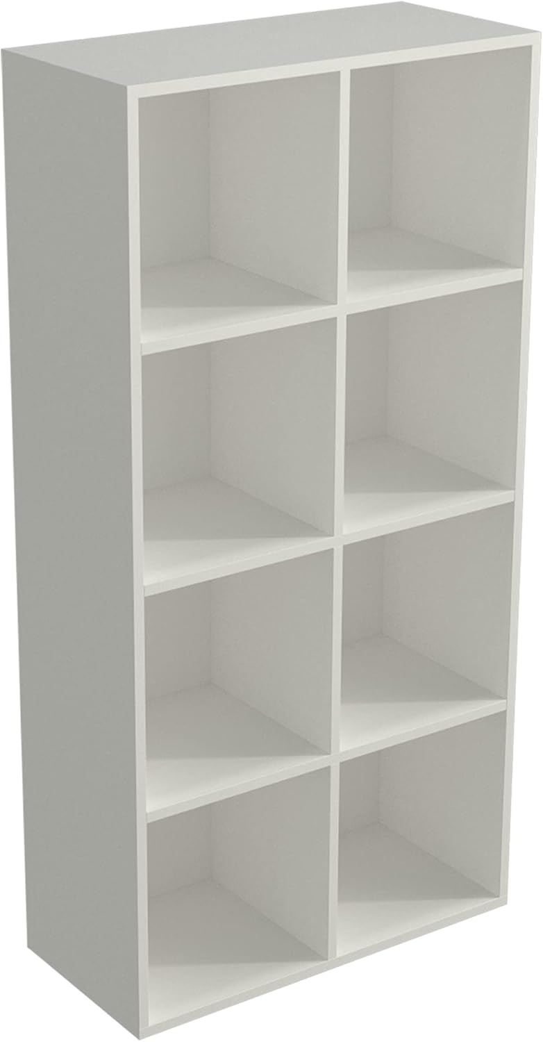 8-Cube Storage Shelf Bookcase - Modern Floor Standing Bookshelf