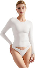 SUUKSESS Women Double Lined Fitted Long Sleeve Crop Top - Soft Fit 76%