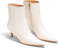 Ankle Boots for Women Kitten Heel Pointed Toe - Smooth Leather