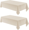 2 Pack Rectangle Tablecloth 60x120 in - Water Resistant Linen Look