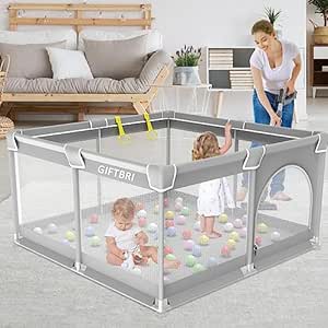 GIFTBRI Baby Playpen for Toddlers - Safe Indoor Outdoor Play