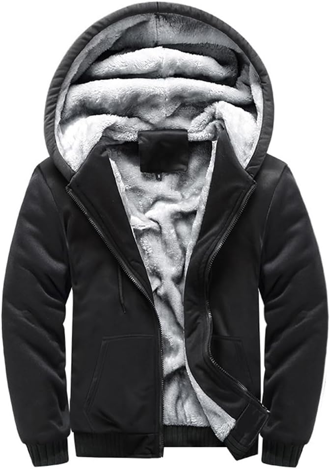 Men's Heavyweight Fleece-Lined Hoodie for Cold Weather Comfort