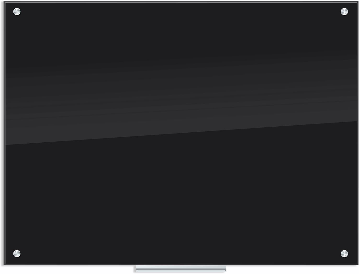 U Brands 36 x 48 Black Glass Dry Erase Board for Creative Spaces