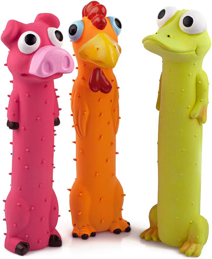 CHIWAVA 3 Pack Squeaky Dog Toys - Interactive Fun for Small Dogs