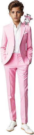Boys' First Class Slim Fit Suit - Lightweight Slim Tapered Style