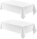 2 Pack Rectangle Tablecloth 60x120 in White - Water Resistant Linen