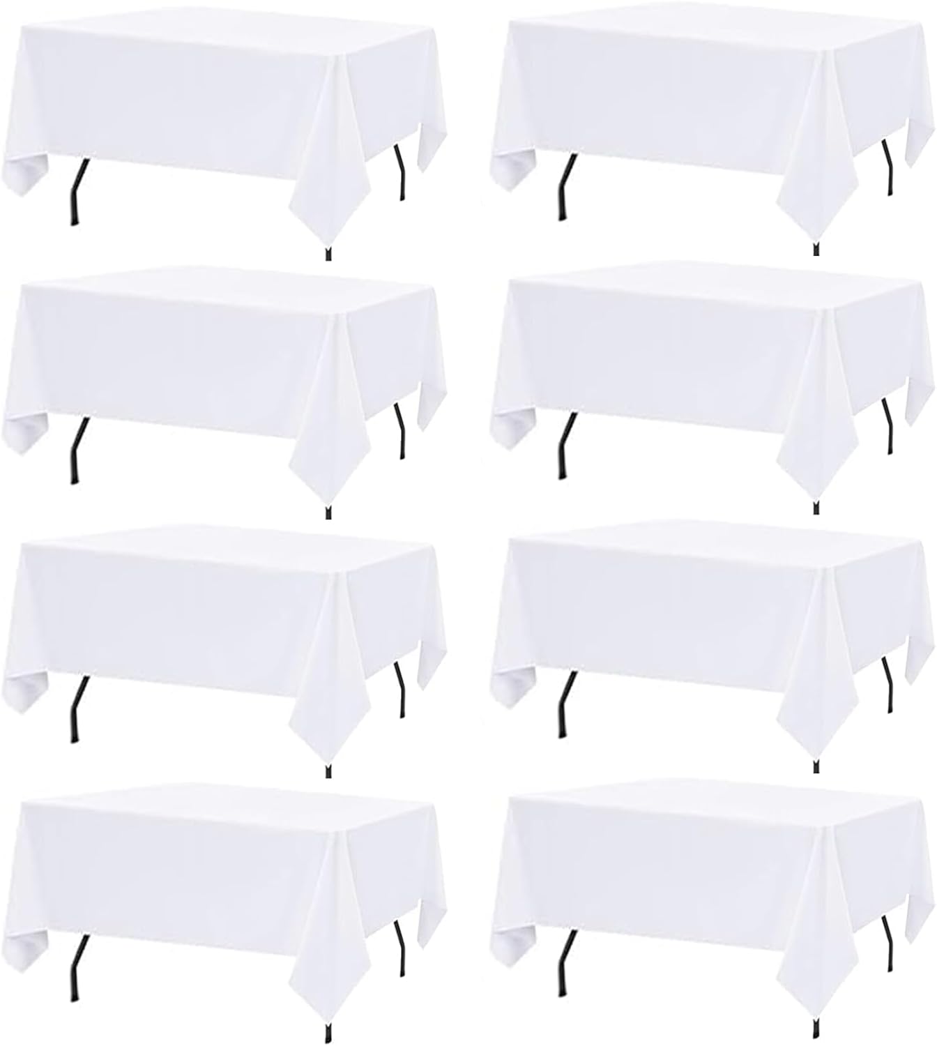 8 Pack White Table Cloths for 8 Foot Rectangle Tables