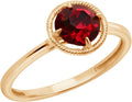 10k Gold Imported Crystal March Birthstone Ring - Delicate Halo Rings