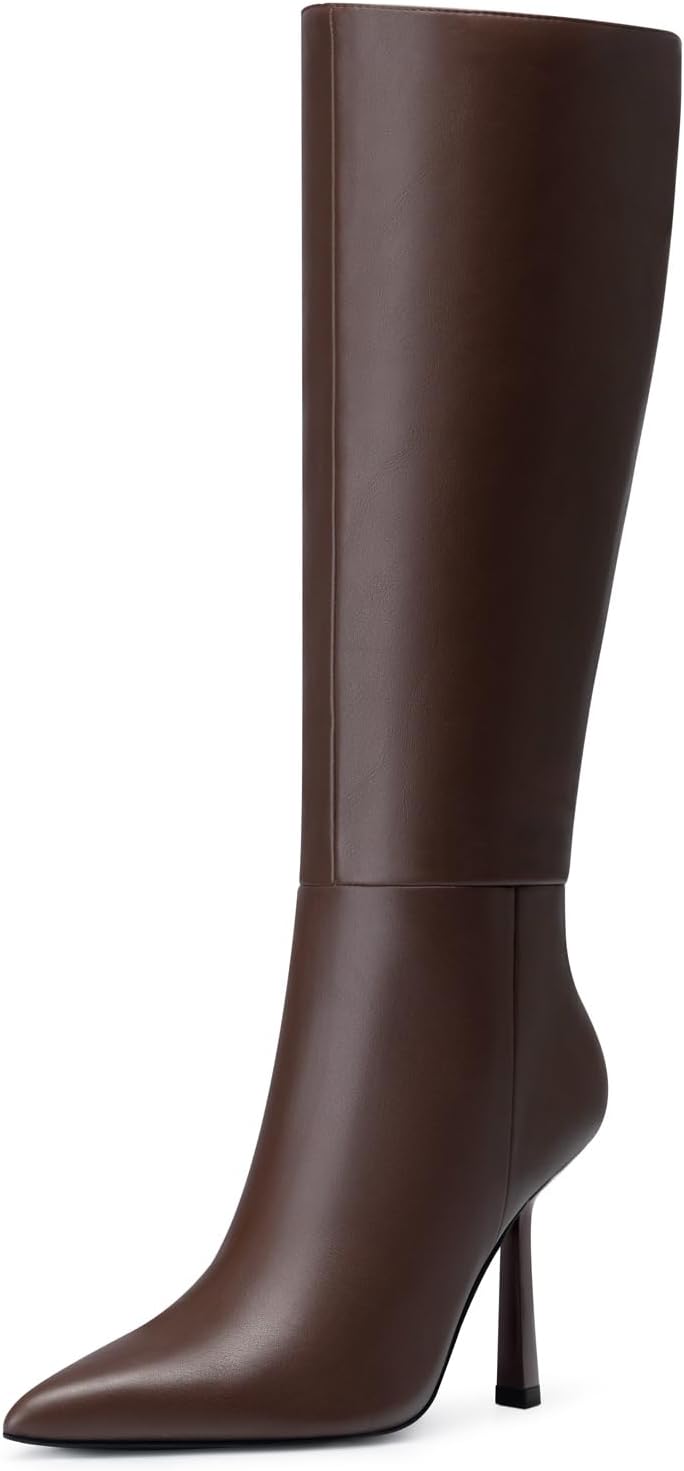 Womens Knee High Boots with 3.54 In Stiletto Heel for Fall