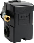 LEFOO Heavy Duty Pressure Switch - 90-125psi, 4 Port, 26 Amp