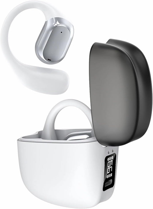 Crystal Clear Stereo Earbuds: 50H Play, IPX7, LED, White