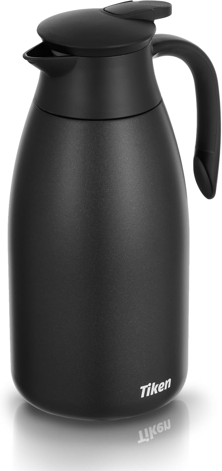 Tiken 85 Oz Thermal Coffee Carafe for Hot Beverages - Black