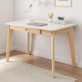 IOTXY Solid Wood Writing Desk 31.5in Width in White - Compact Home